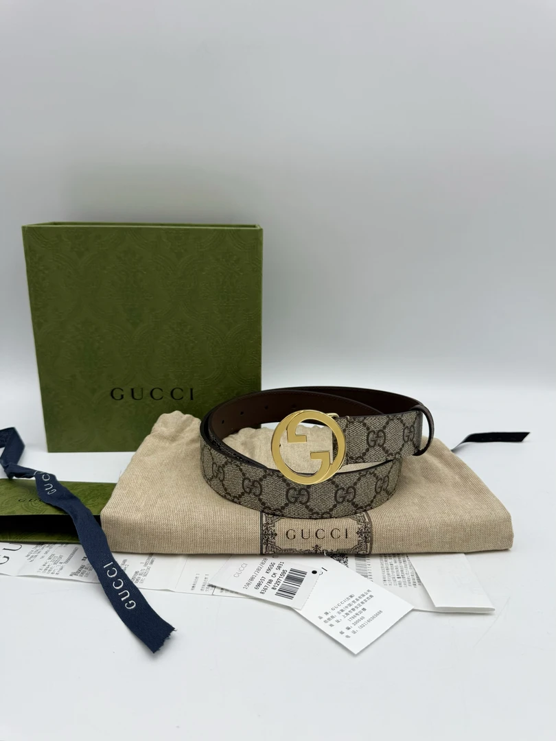未使用 GUCCI/古驰 双G女士腰带皮带 80码80747