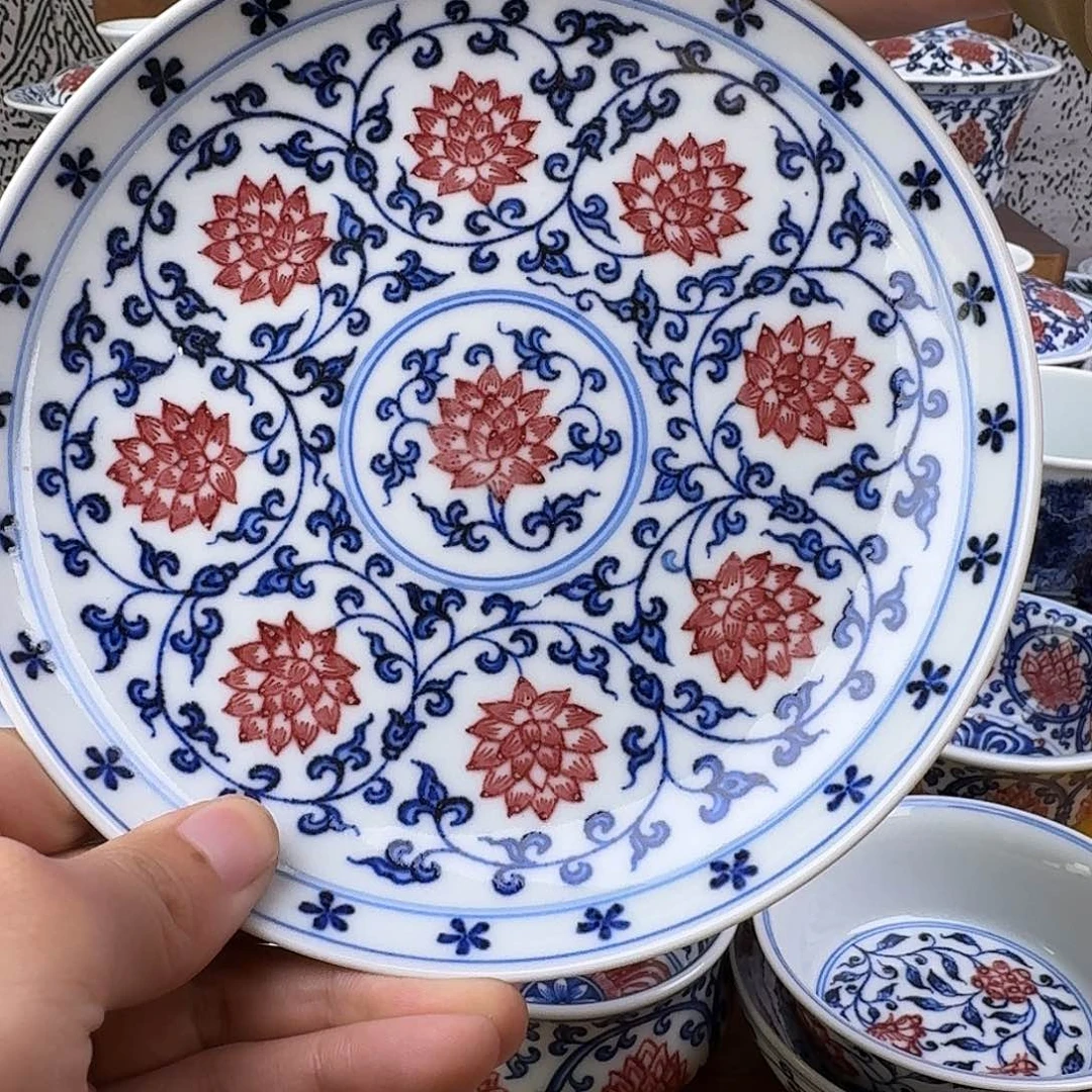 当代青花釉里红壶承