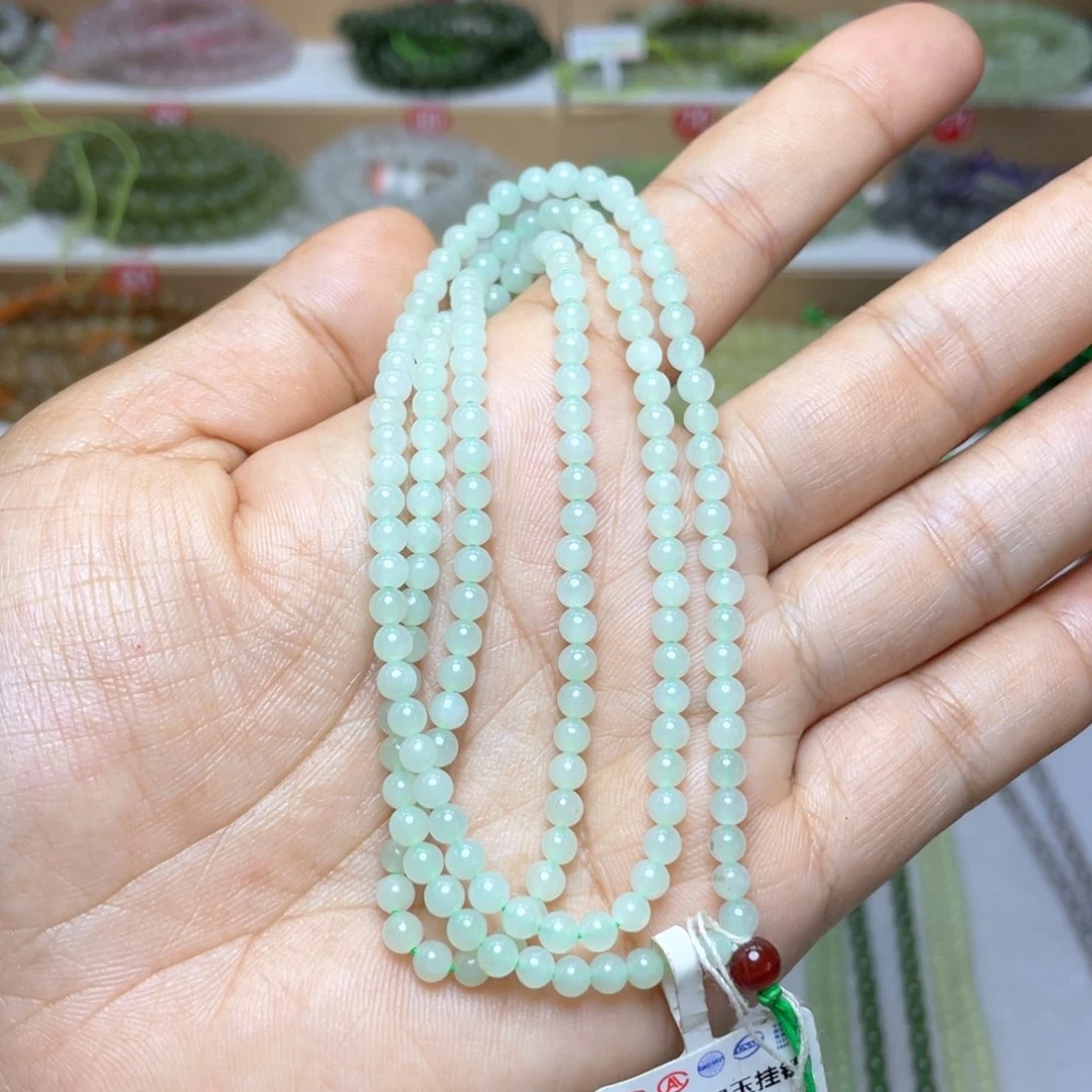 和田玉未镶嵌颈饰4mm