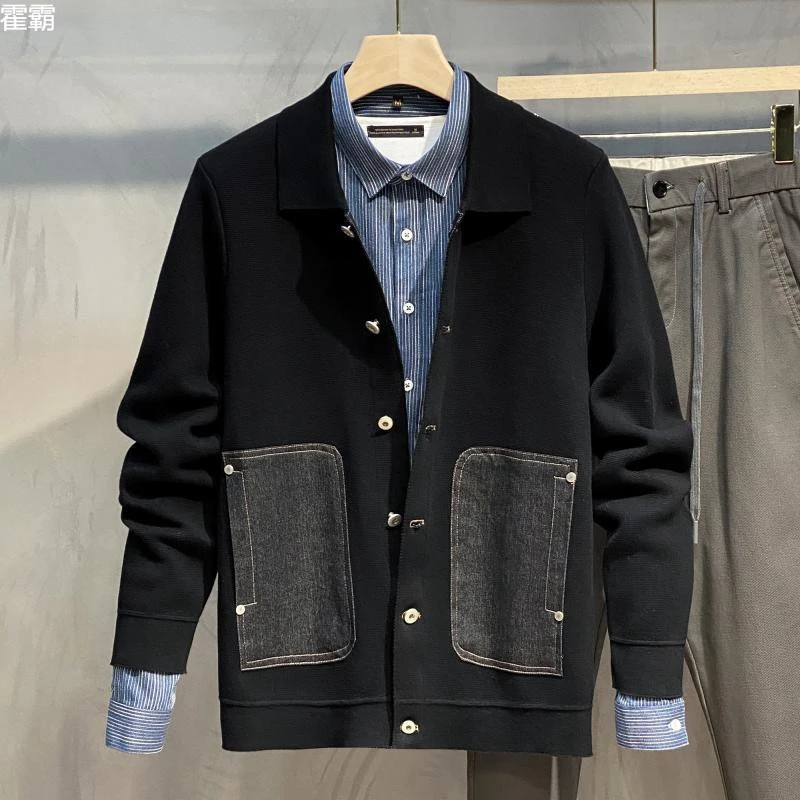 潮牌轻奢高端男士大码男装春秋新款外套男士夹开衫潮男装外穿上衣