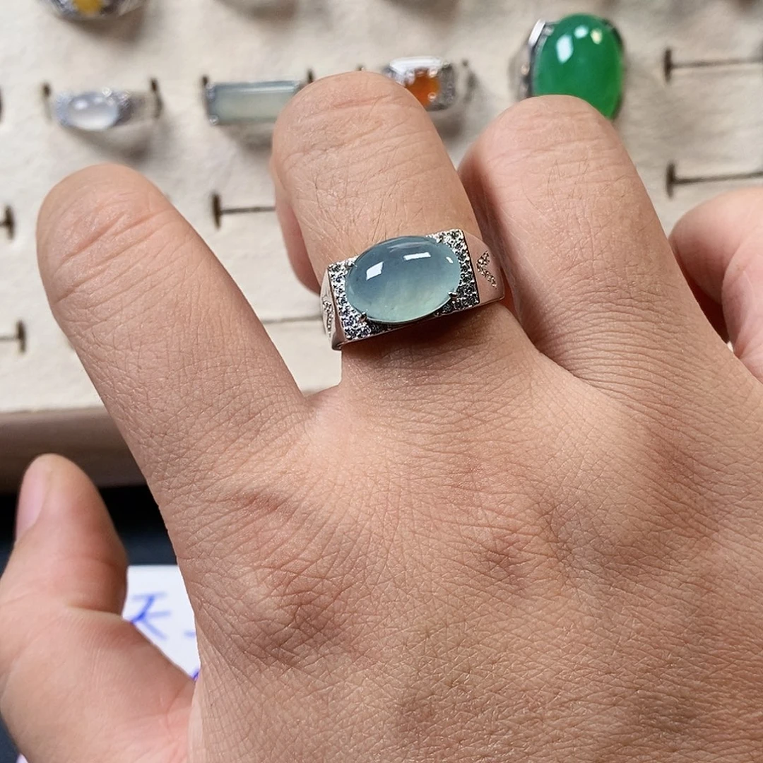 翡翠银S925镶嵌戒指