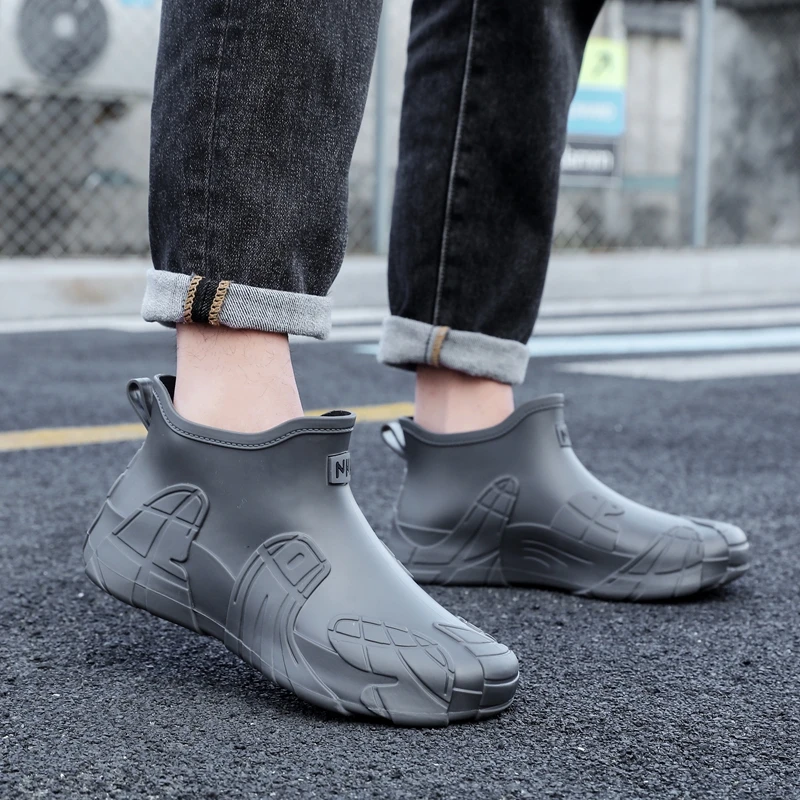 纯色低筒厚款防滑耐磨防水雨鞋舒适短筒水鞋外穿骑行厨房工地雨靴