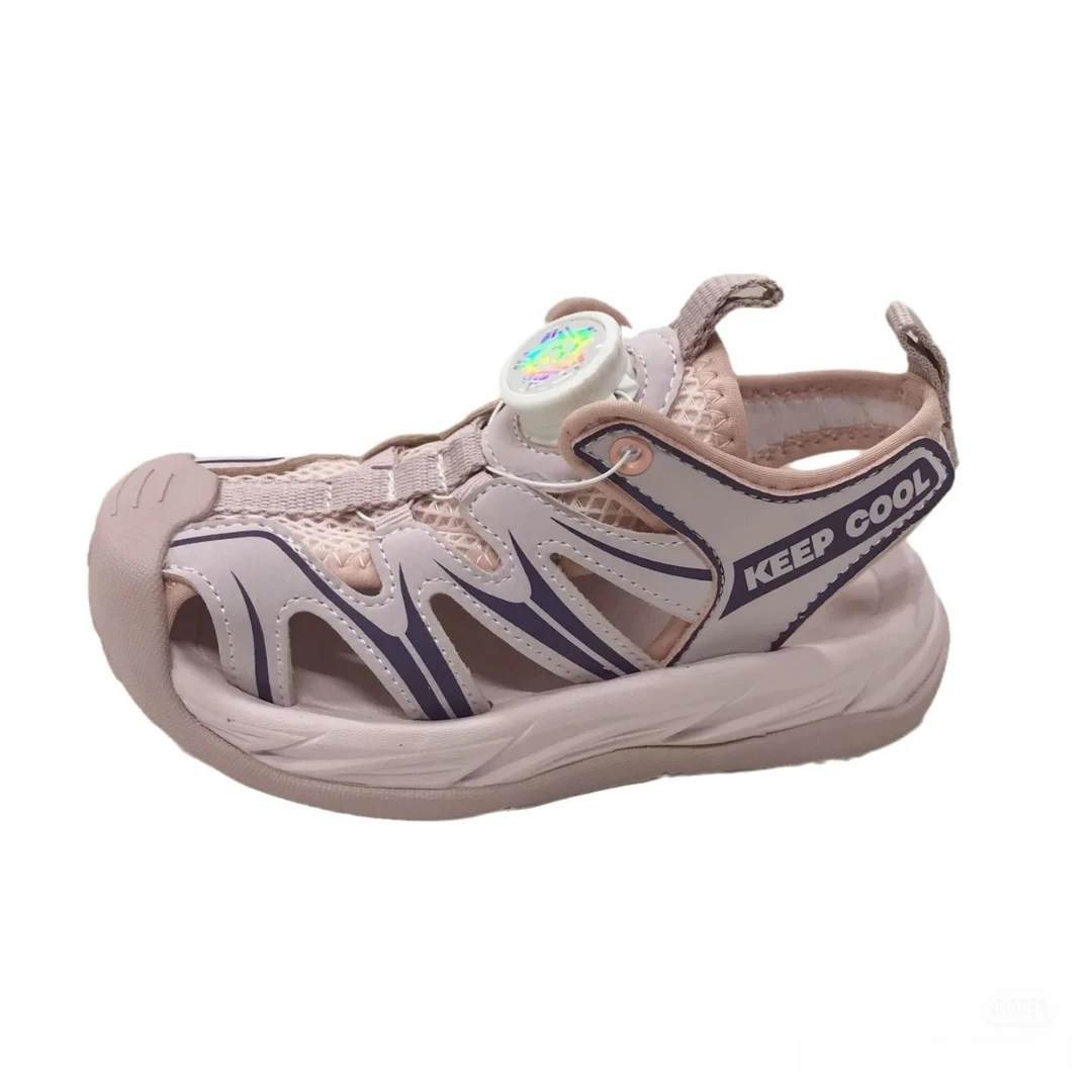 4620漫步佳人真皮童鞋包头旋转纽扣男女童凉鞋