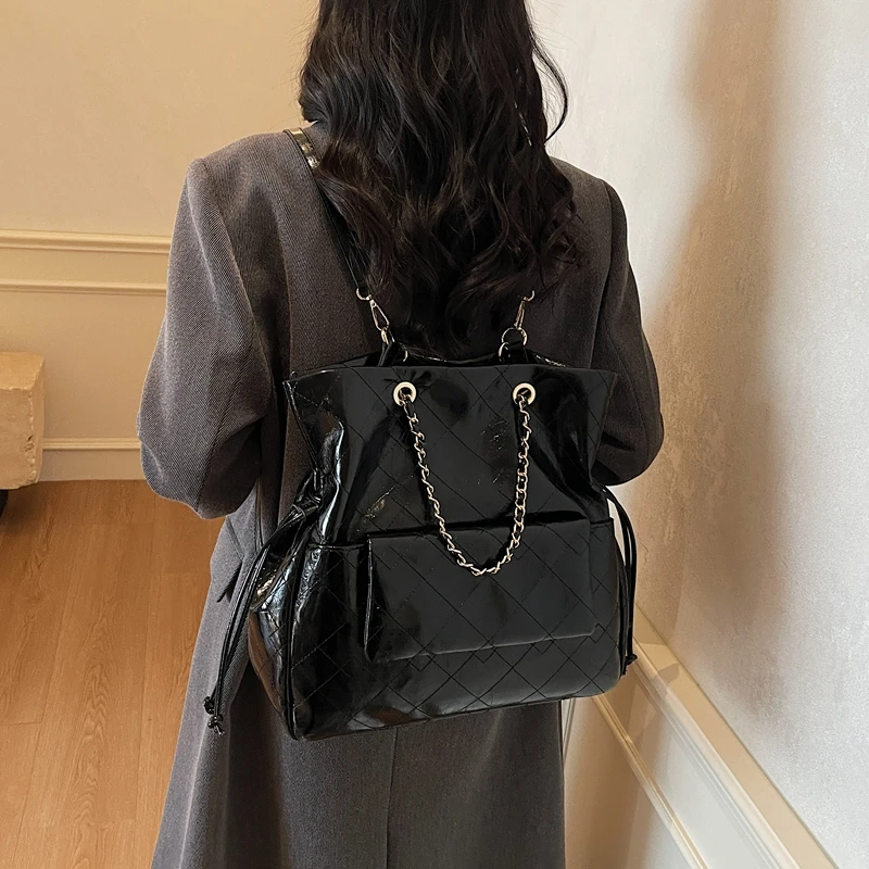 【泡菜国韩系双肩包】高质感通勤单肩包包女休闲百搭菱格斜挎包女士