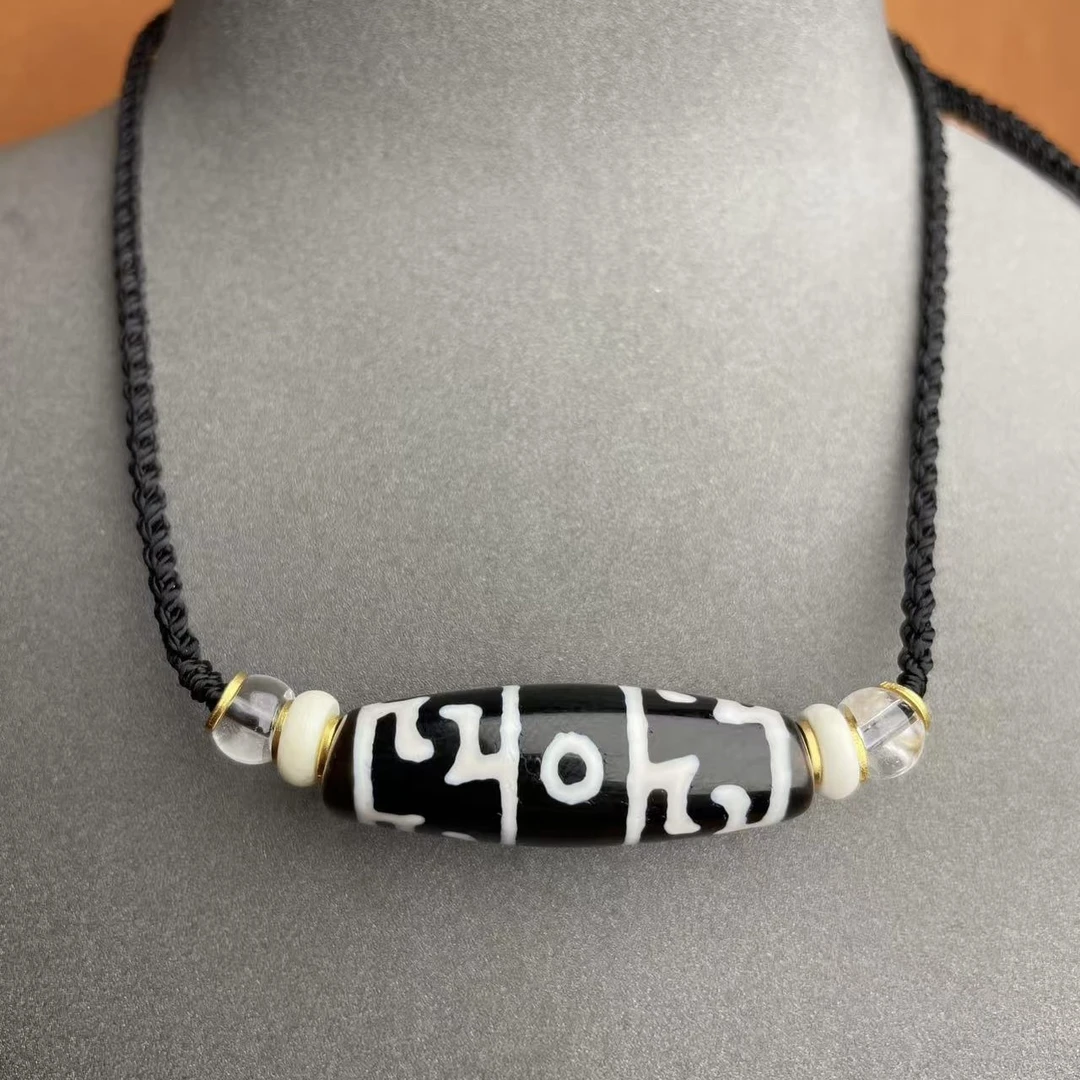 壹加师姐|手工设计小卢黑白横版莲师玛瑙项链多样性发一