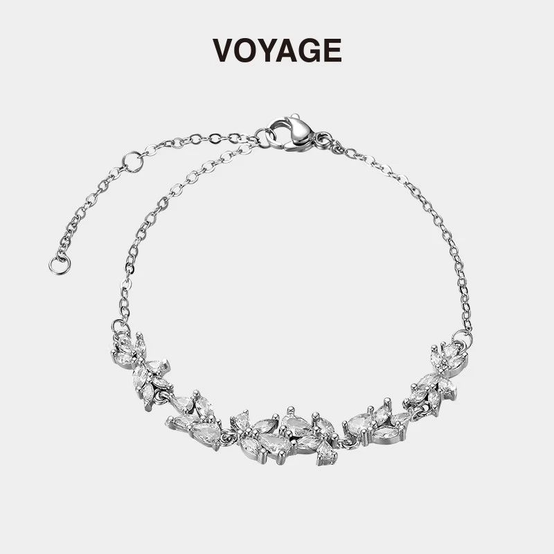 钛钢锆石手链 紫藤花手链女款轻奢小众精致闺蜜新款饰品小众气质