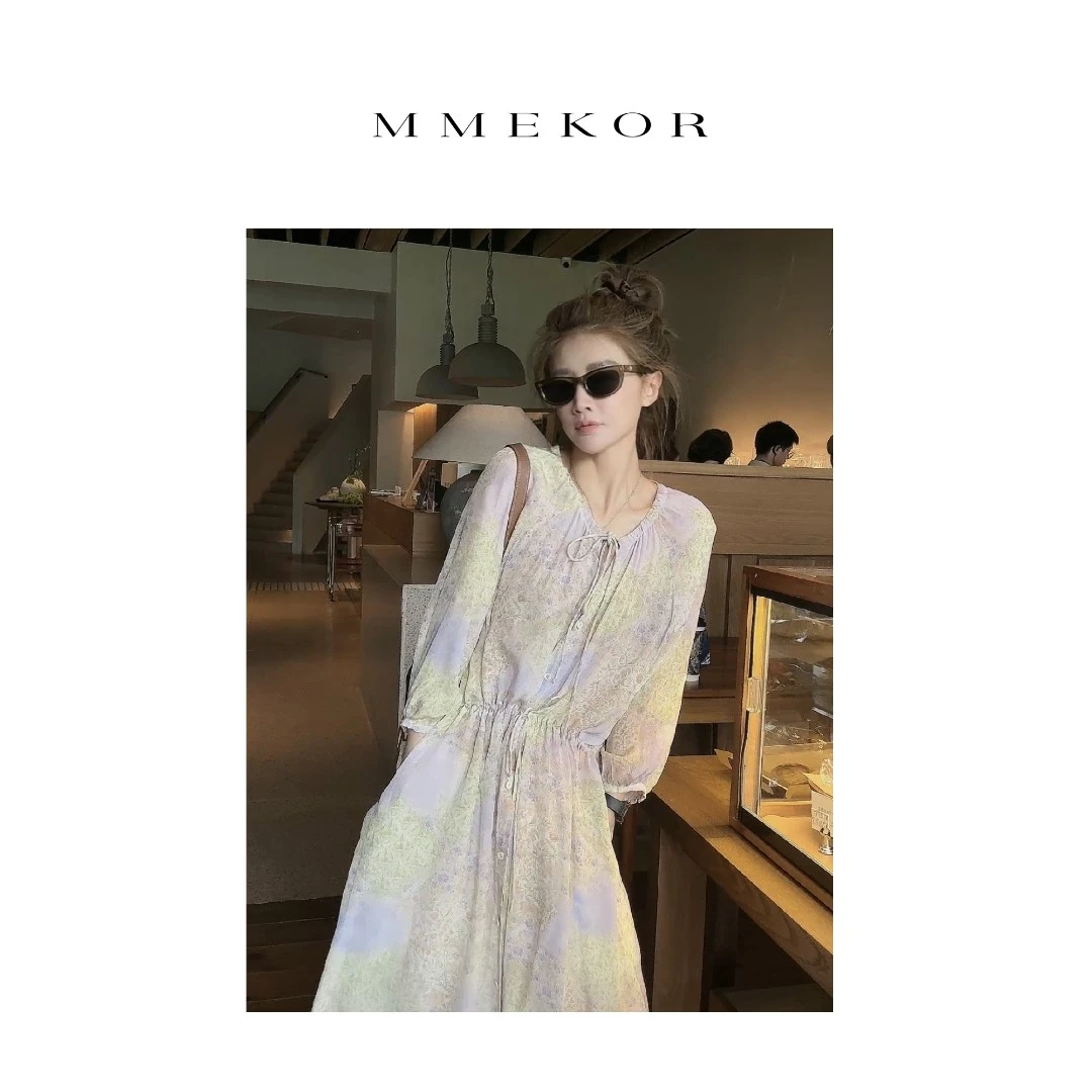 MMEKOR“清雅绝尘”连衣裙 2025新款千金玛德琳优雅裙子 67323