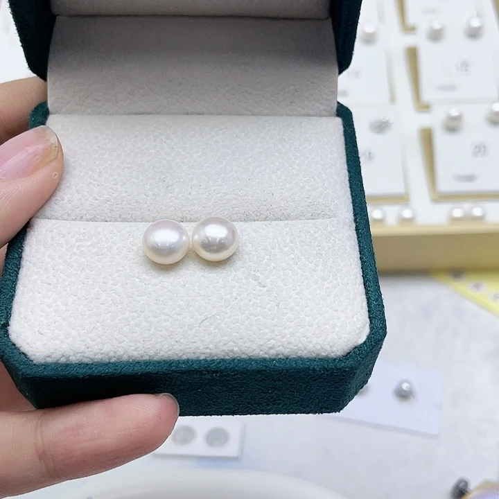 淡水珍珠耳饰银S925镶嵌李*