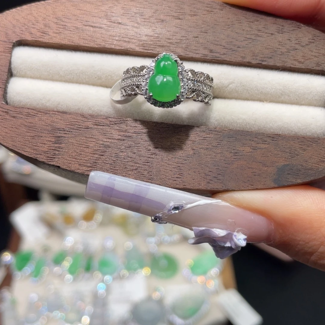 翡翠银S925镶嵌戒指