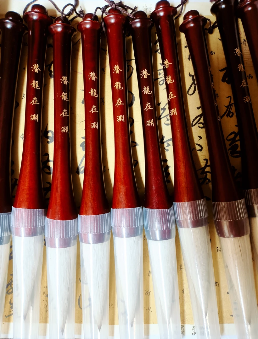 大号提斗毛笔兼毫斗笔榜书对联书法作品专用  【潜龙在渊】出锋8.0