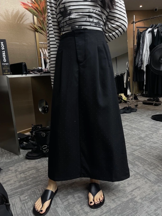 芬芬家#B028夏季福利满天星烫钻西装半身长裙，裙长：86cm