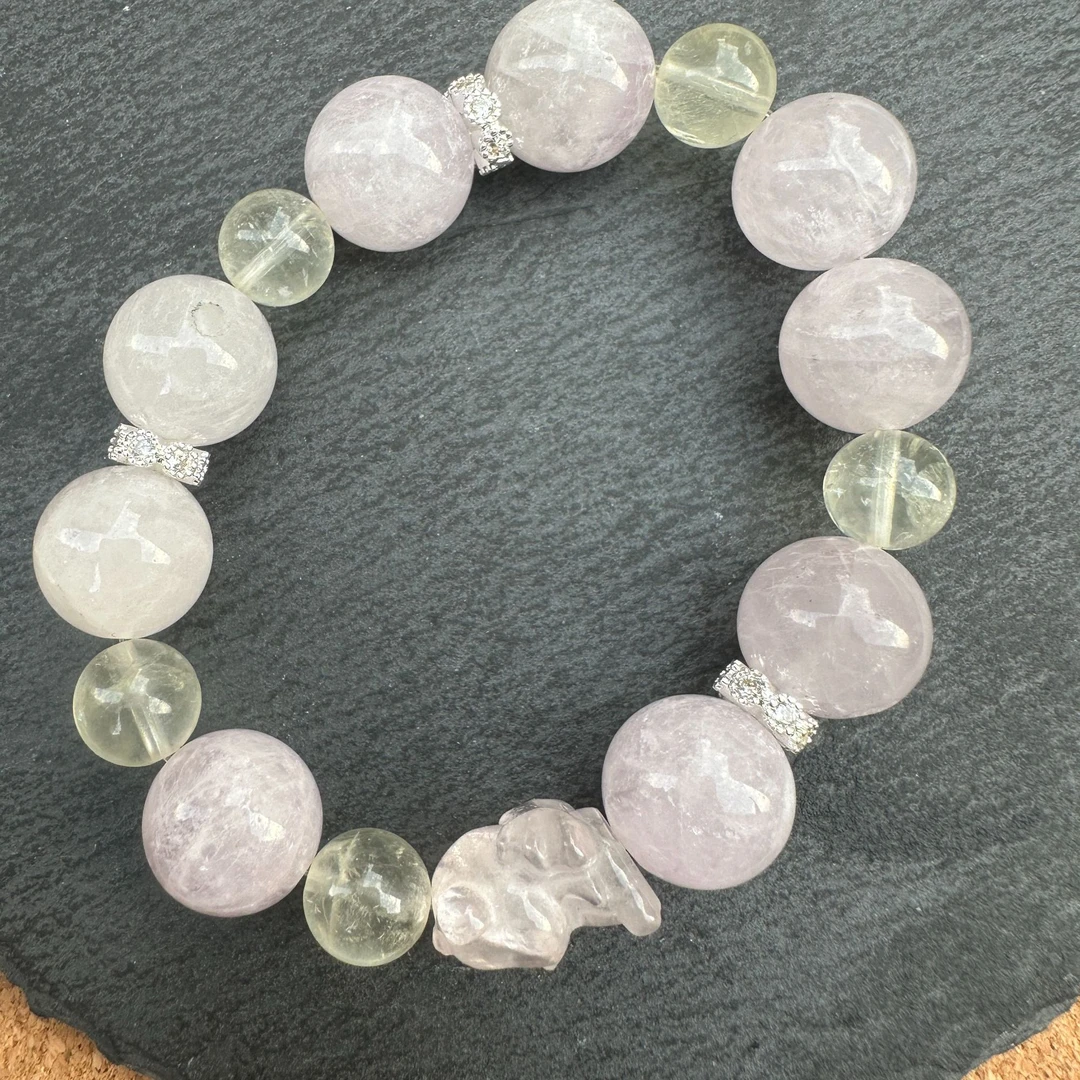 紫晶奶珠和黄水晶小众高端女款原创设计手串适合送礼