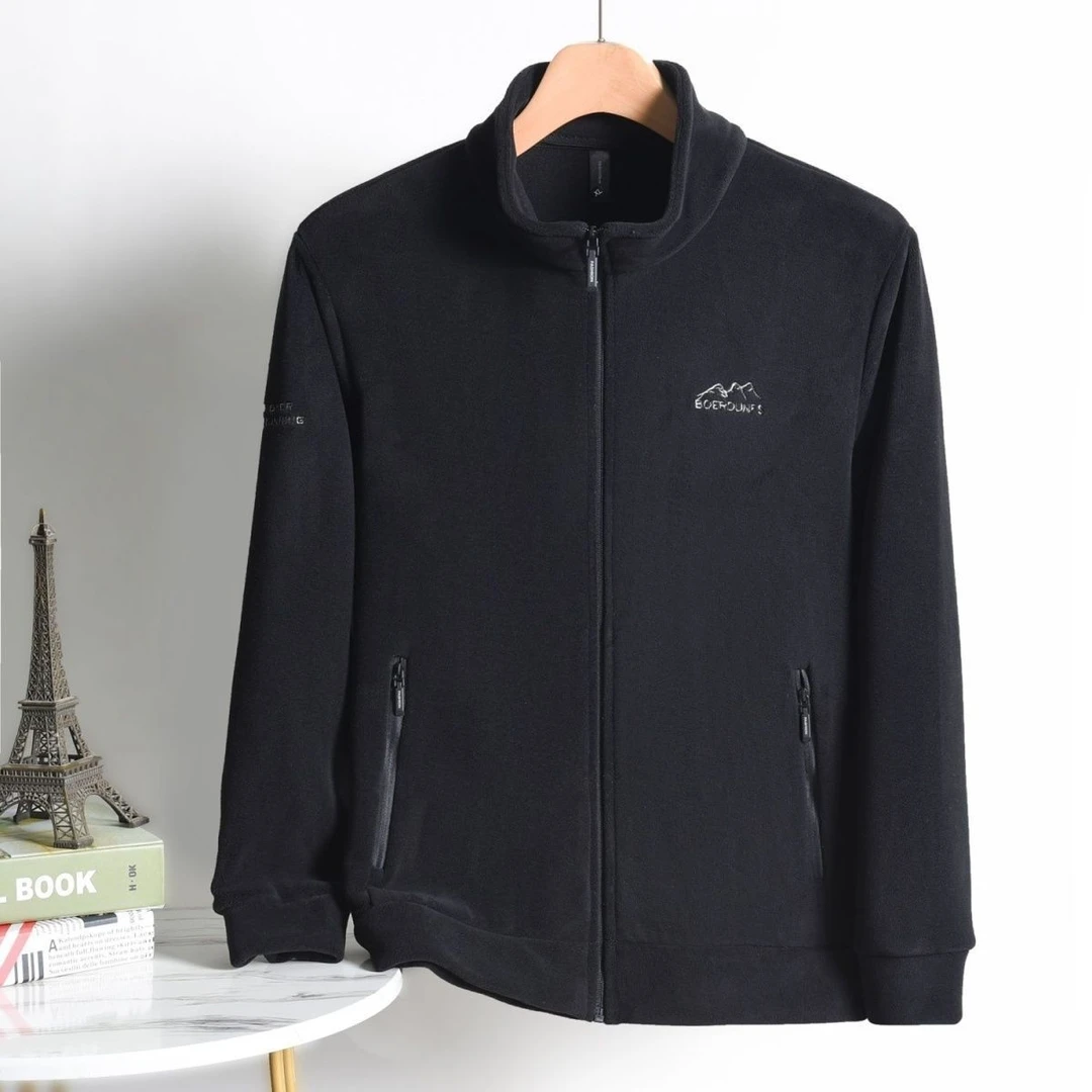 秋冬新款中老年休闲户外男外套男士爸爸装双面绒夹克奥粒绒上衣