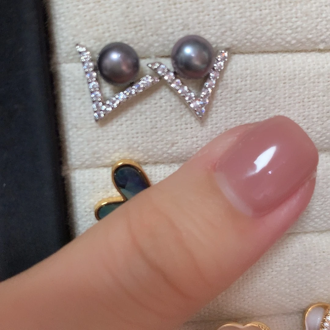 淡水珍珠耳饰合金