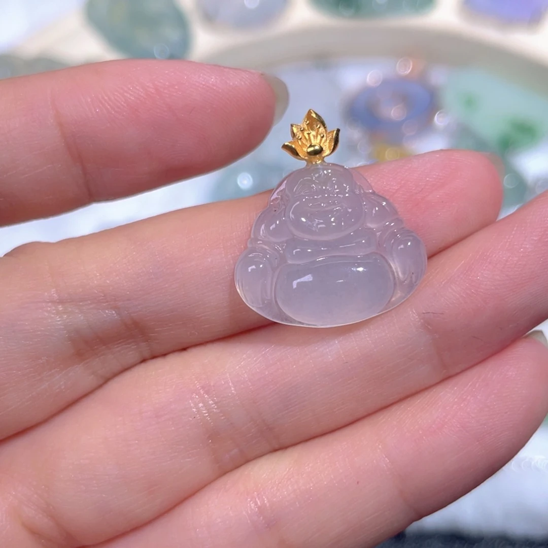 颈饰18K金镶嵌翡翠翡翠