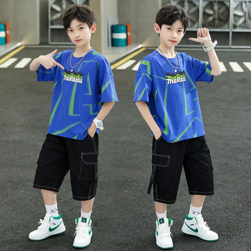 男童夏装套装2025新款儿童中大童酷帅气运动薄款男孩夏季夏款潮