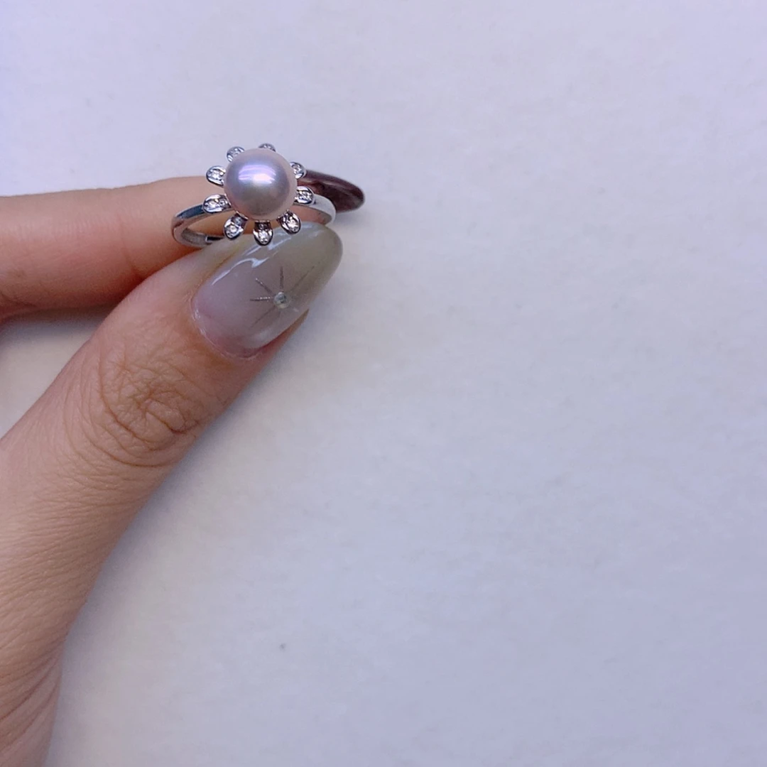 【闪购商品】银S925镶嵌戒指淡水珍珠