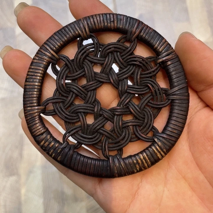 藤编茶垫茶道具摆件