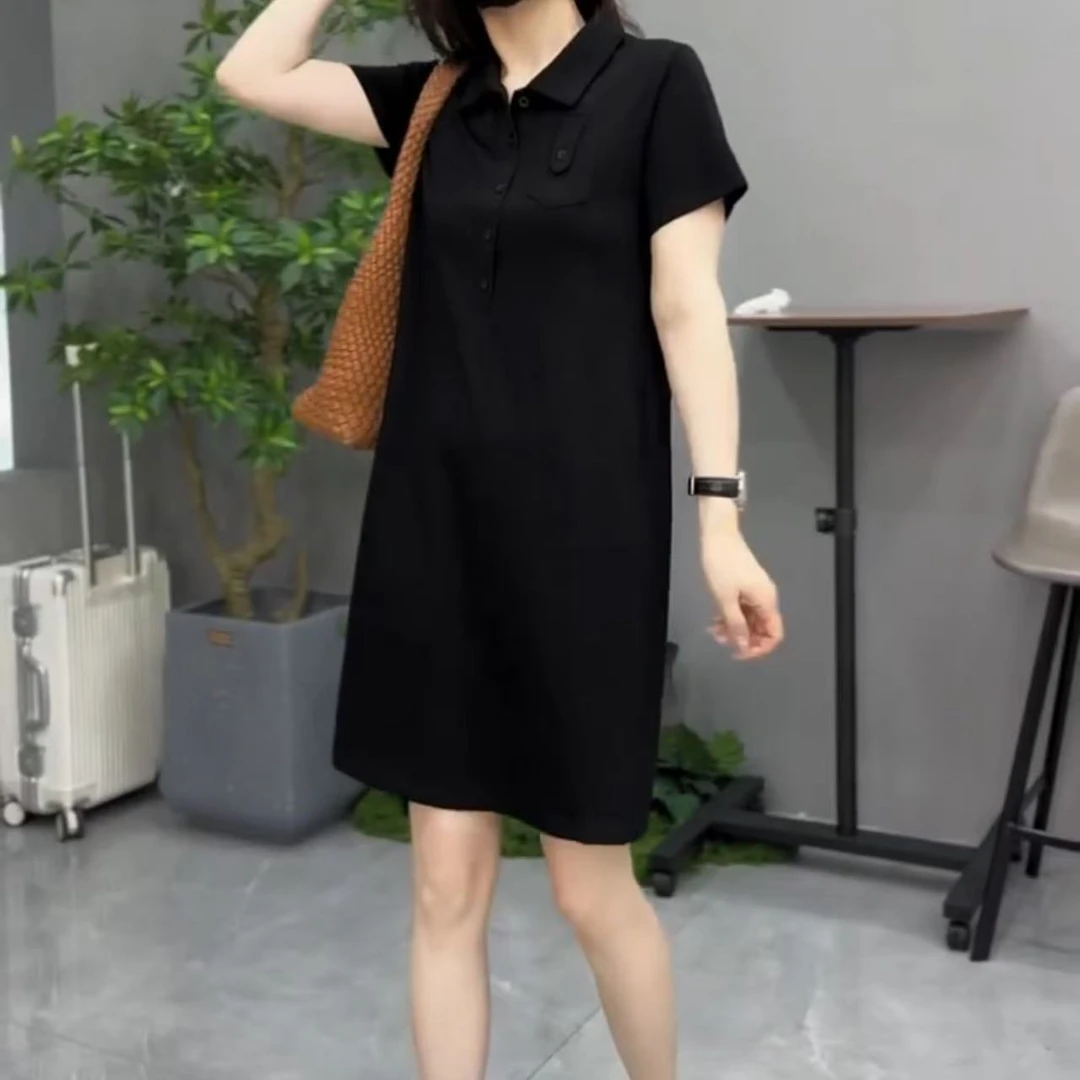 2025春夏新款时尚显瘦气质女士网红洋气连衣裙百搭款D7798