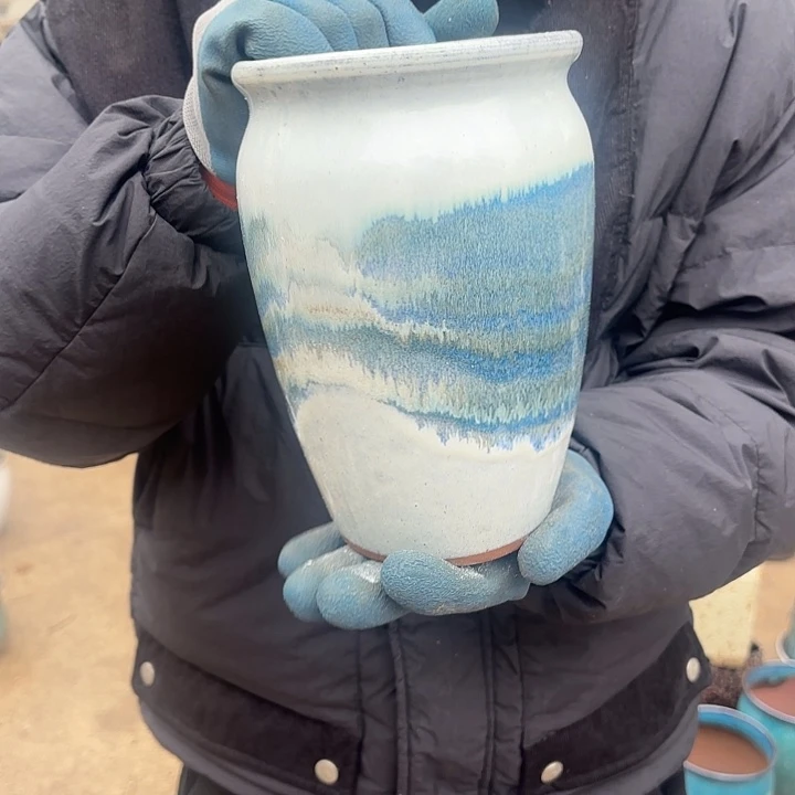 紫砂茶碗水墨画一个口径14高度20