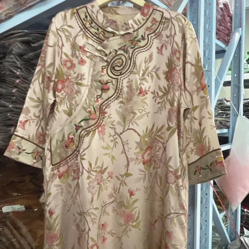 新中式改良旗袍连衣裙宽松连衣裙-5295