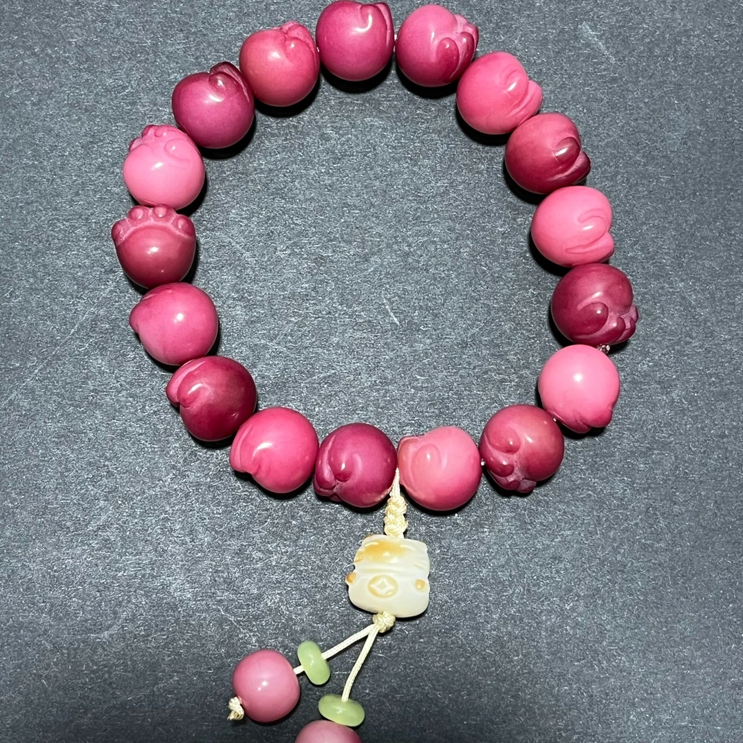 【百福】乌梅子酱可爱猫爪天然菩提手串女孩子可爱风+盘玩两件套