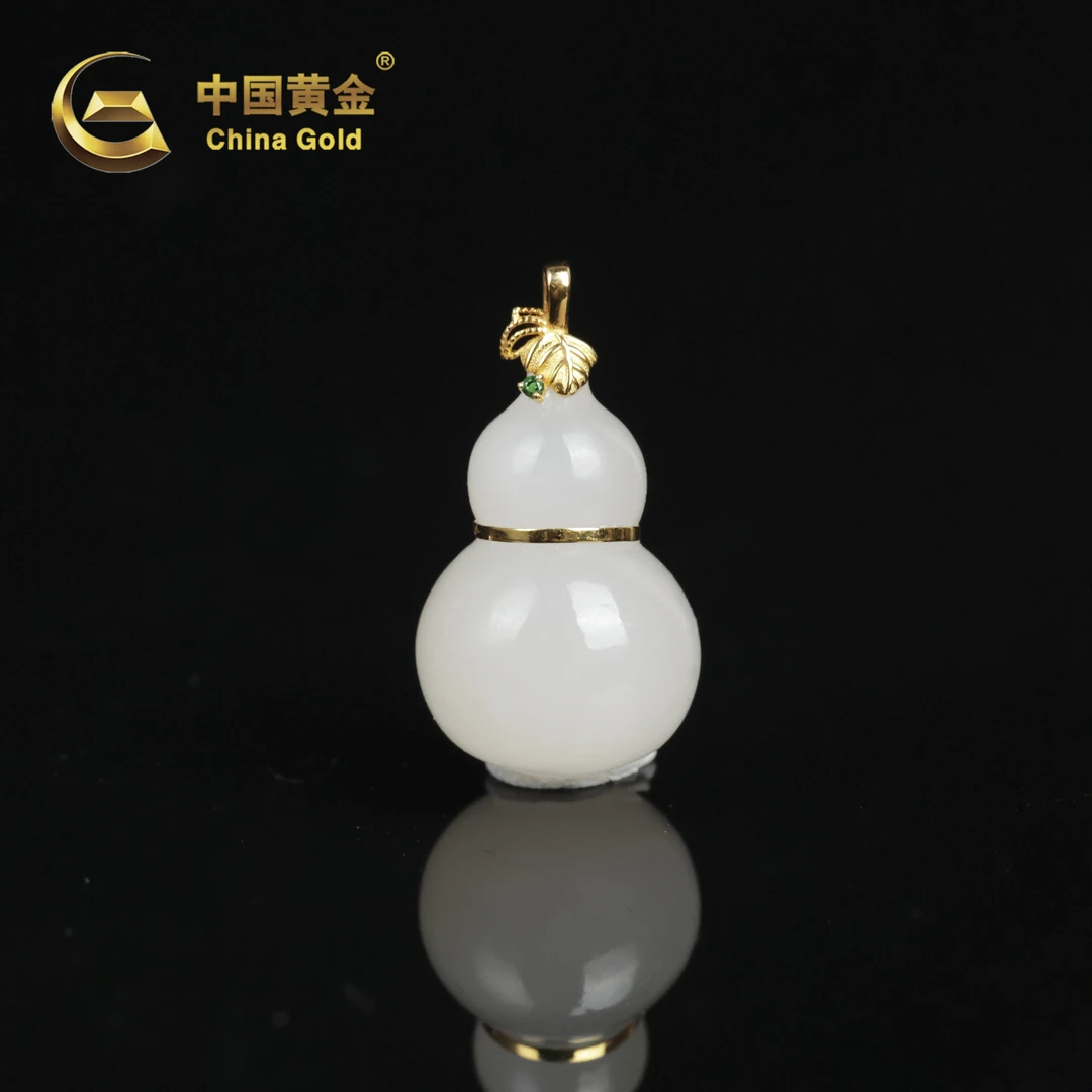 【中国黄金】月璃 | 和田玉*吊坠*18k金镶嵌-D7714-Y