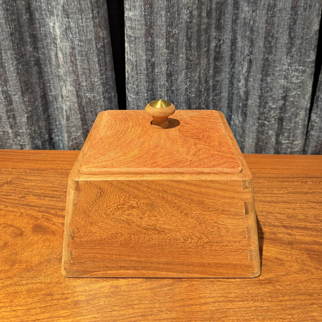 （20×20×11cm）缅花大果紫檀零食盒茶叶罐文玩储物罐