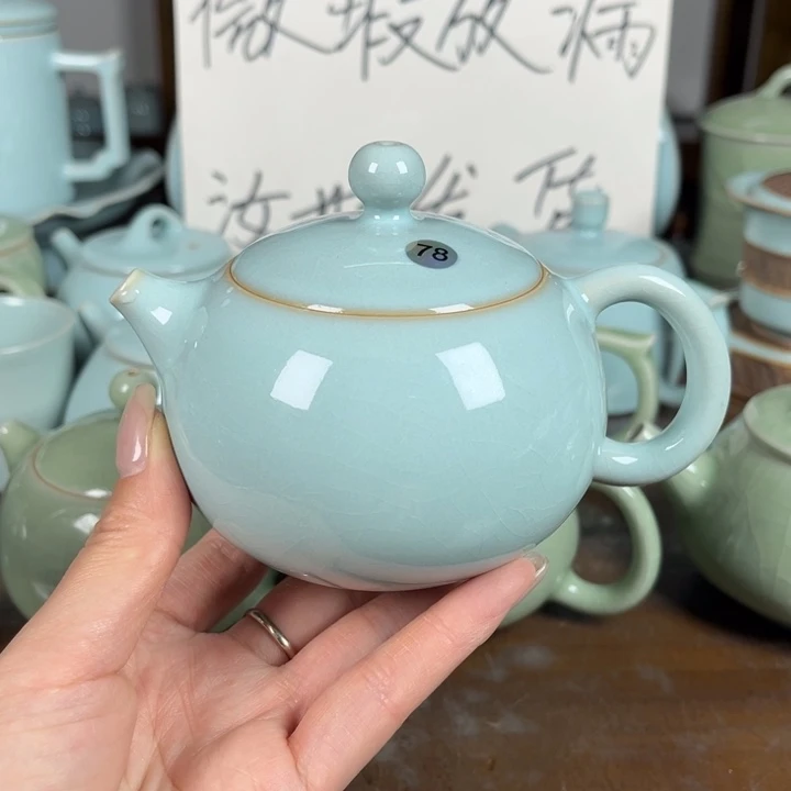 ︶****78号天青色西施壶不完美