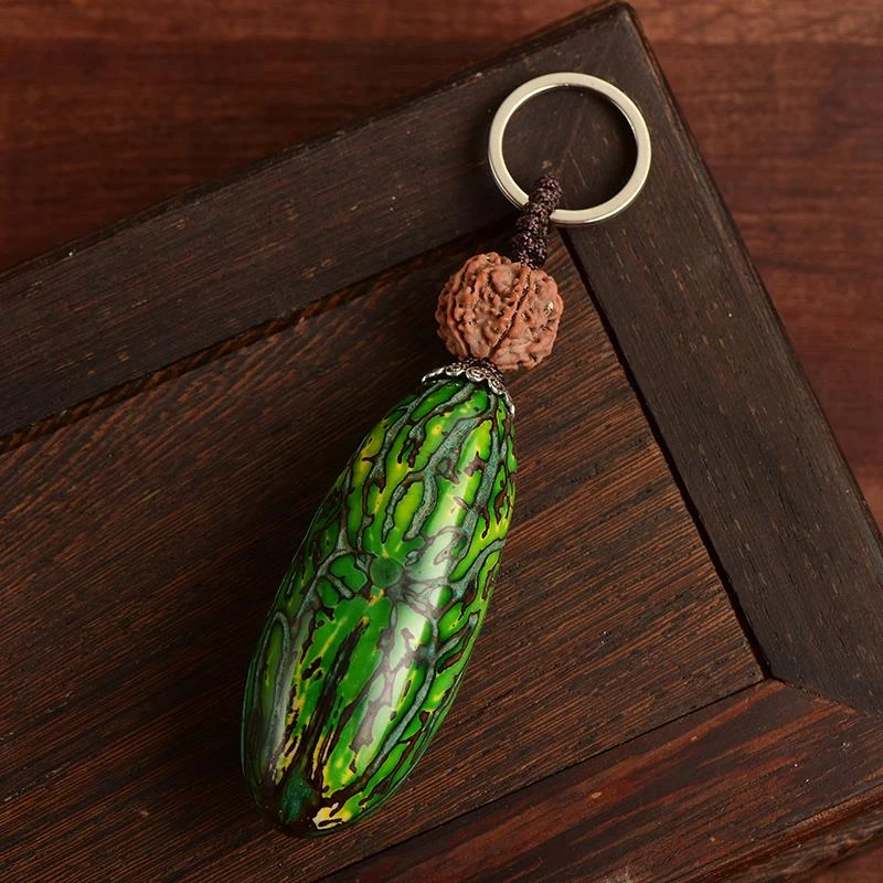 千眼菩提子莲花汽车钥匙扣 红绿果三彩果菩提包挂件男女创意礼品