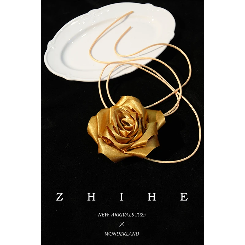 无艳一禾 金色玫瑰花腰绳YHSC02510