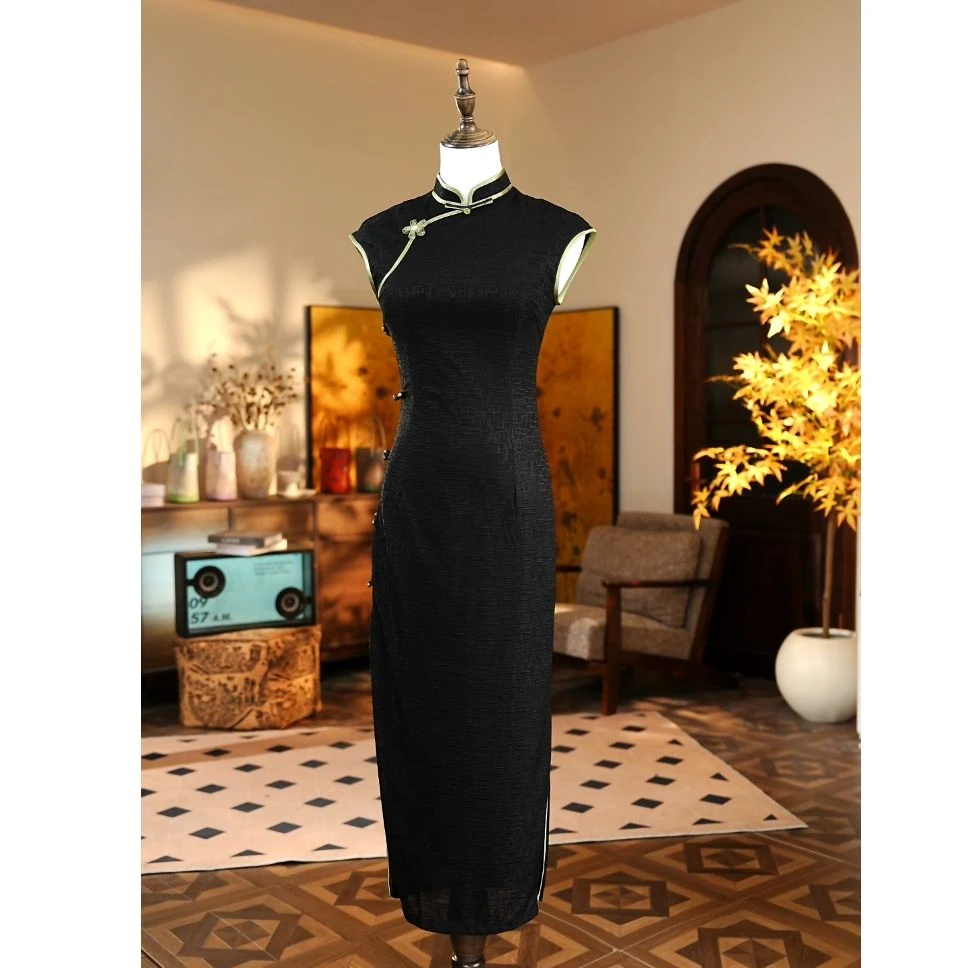 【A119】2025复古文艺减龄修身显白日常款旗袍120CM