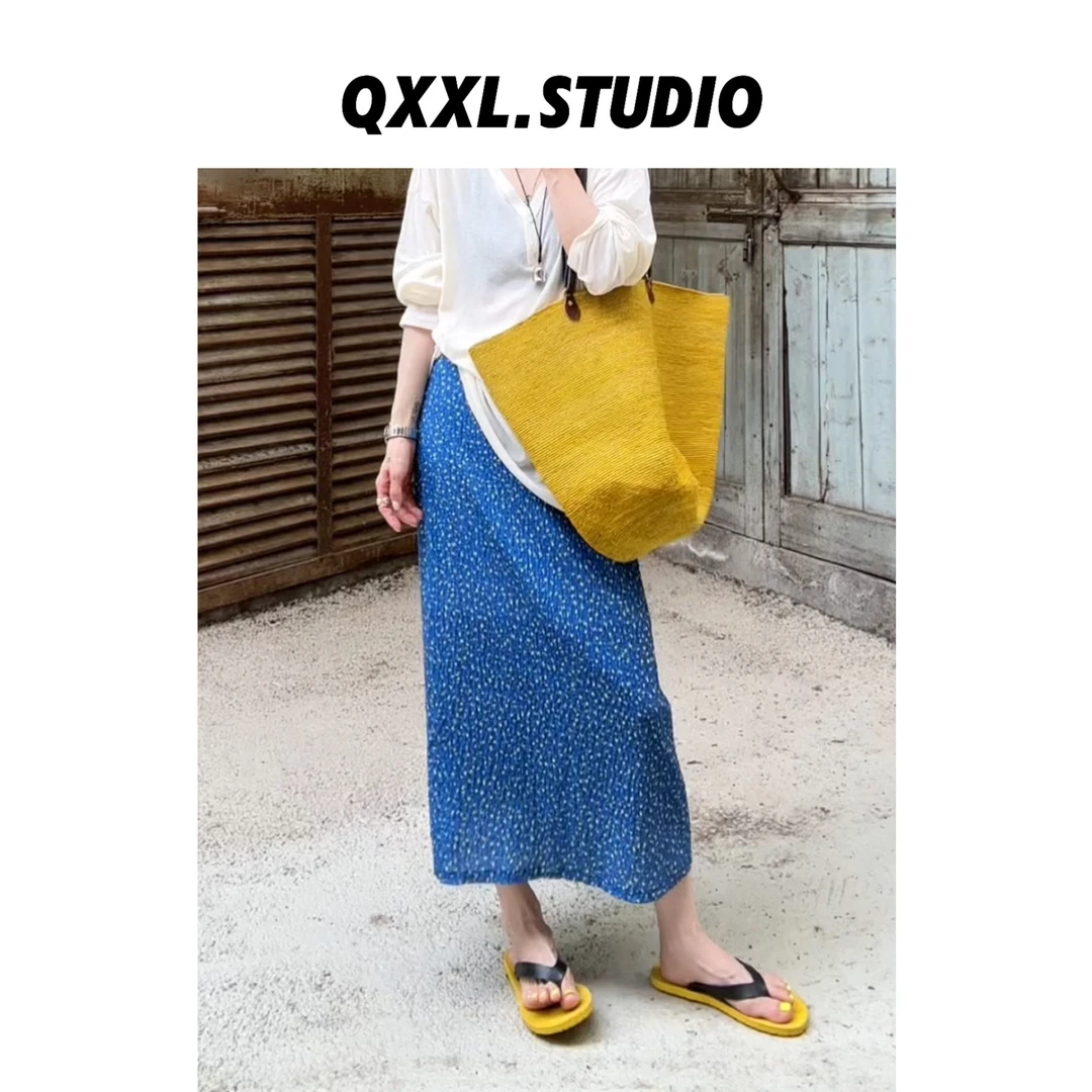 邱小小丽呀 夏款小清新碎花垂感半身裙 气质高腰显瘦薄款中长裙女