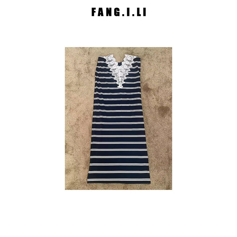 夏季长款条纹显瘦连衣裙QT254LYQ-05