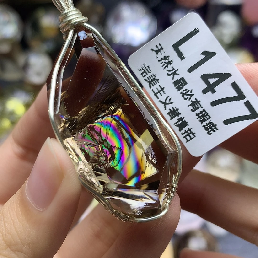 珠宝半成品水晶未镶嵌吊坠