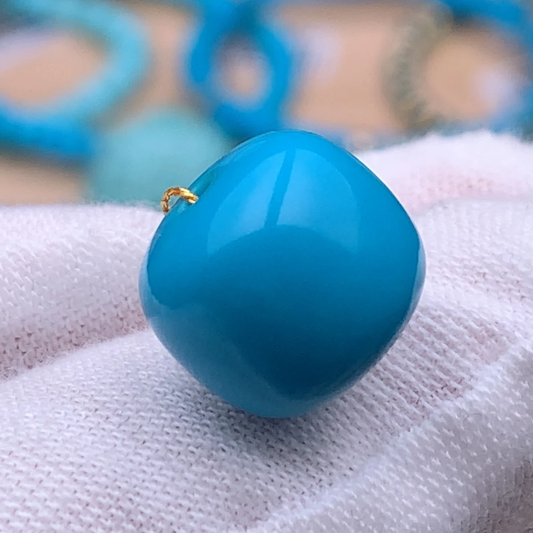 绿松石未镶嵌珠宝奇石12.6mm