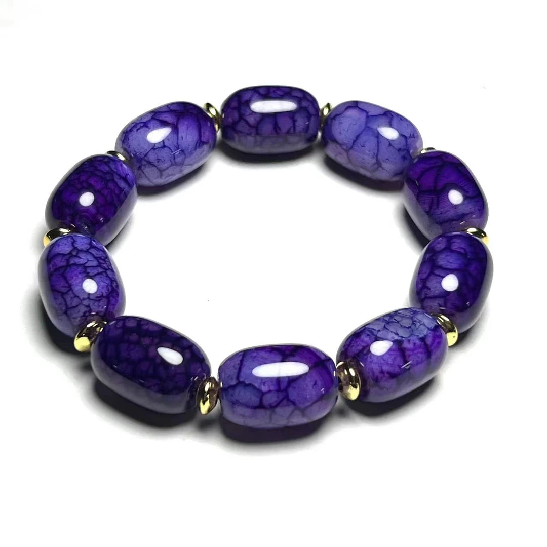 玛瑙桶珠手串 尺寸17*13mm-JS050