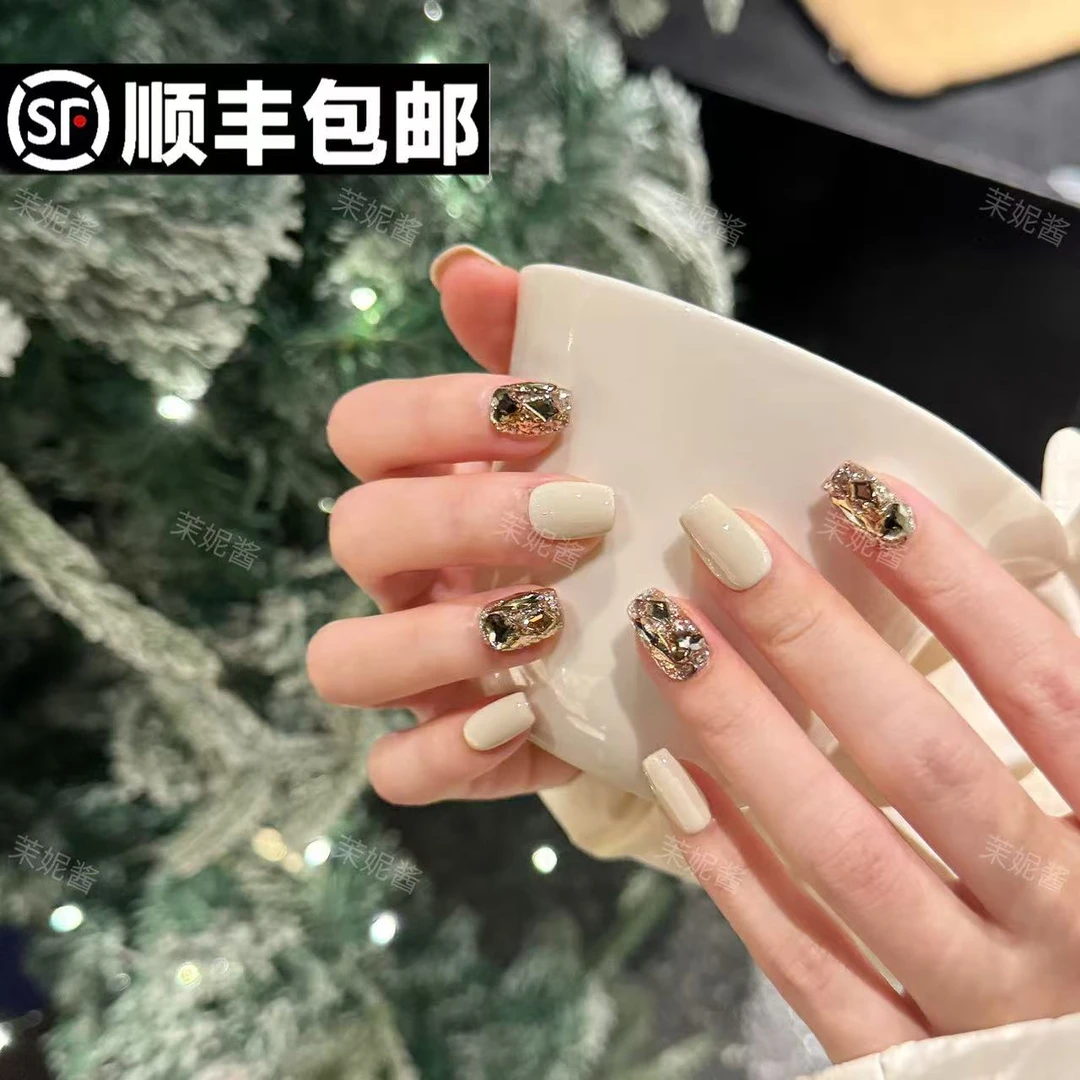 【杏仁烤奶·高定施华洛】moni sauce茉妮酱设计穿戴甲气质流行经典