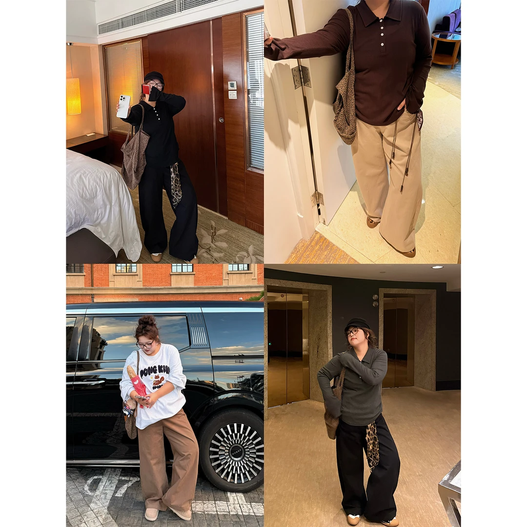 老章和小胖PONGKIKI百搭弯刀裤新款大码复古宽松百搭直筒裤子情侣