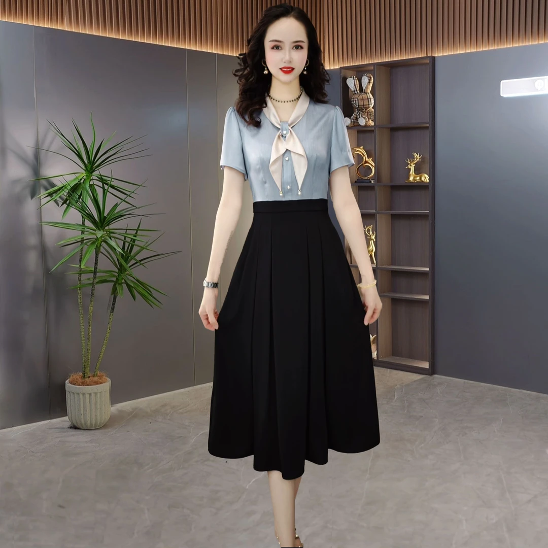 【QM直播专享】2025夏季时尚高腰气质收腰显瘦法式优雅连衣裙M-4XL