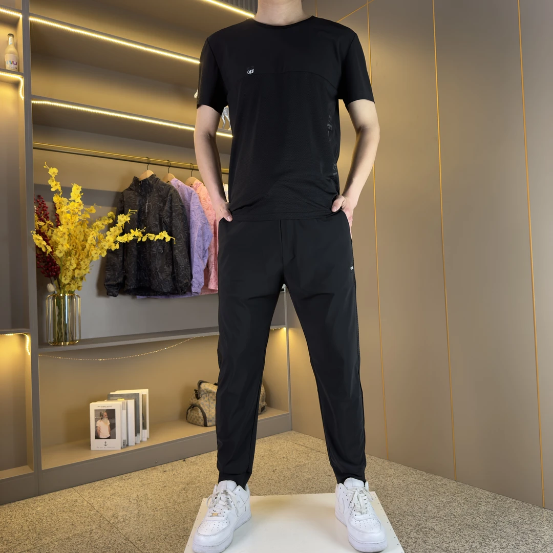 夏季爆款时尚经典百搭百配休闲户外速干高品质男士休闲套装007