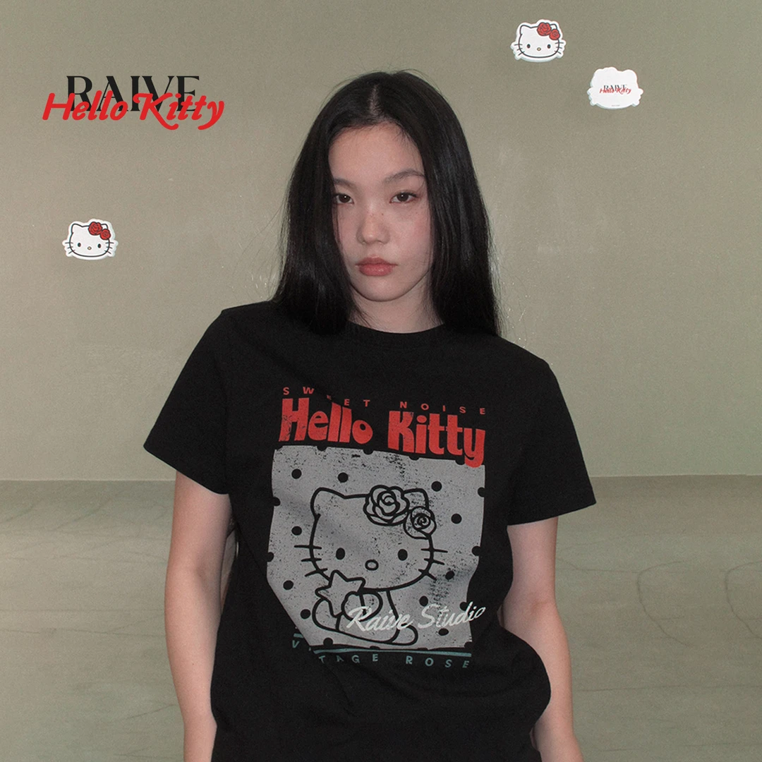 【RAIVE×Hello Kitty】联名款纯棉印花短袖T显瘦百搭夏季