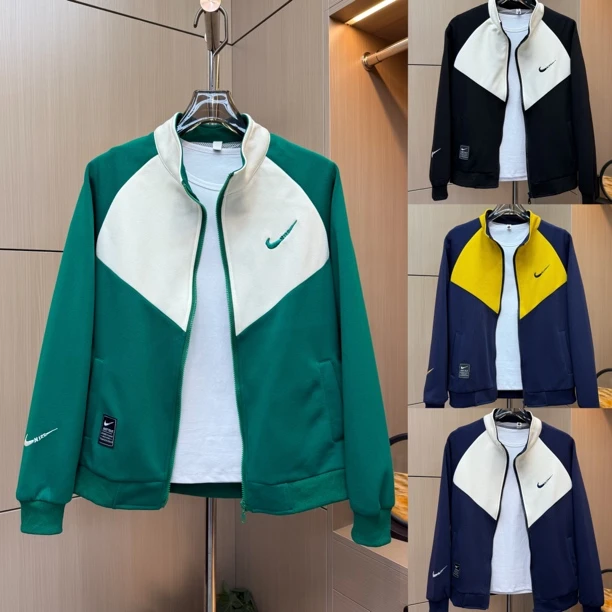 秋季新款立领重工艺刺绣百搭休闲针织夹克外套2327