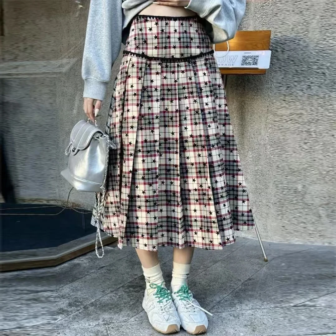 【景致设计师买手店】OooF!Yang·前后拼接半裙 日系高腰百褶裙