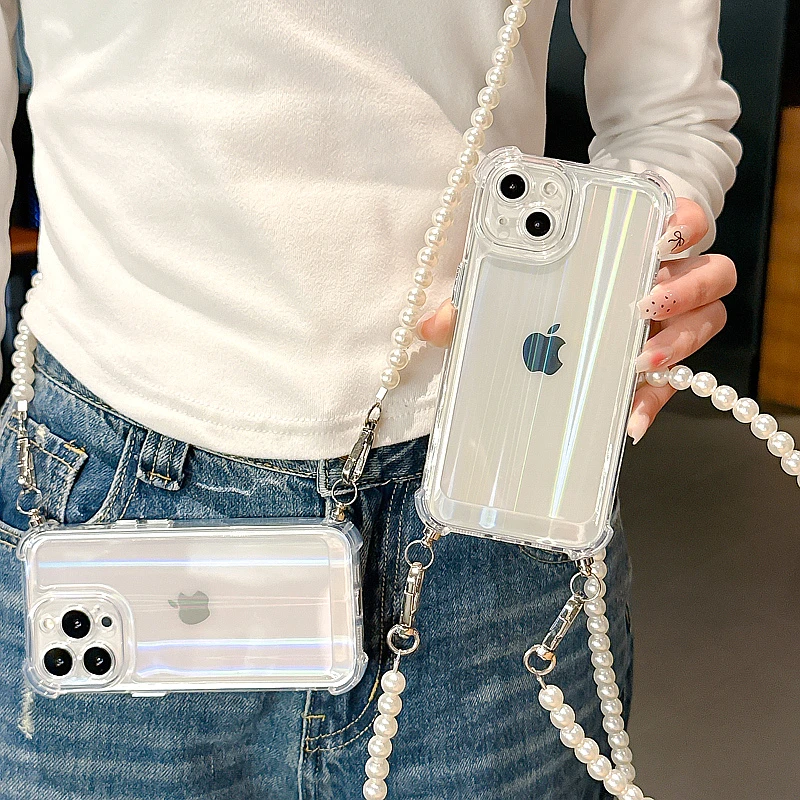 苹果iPhone16/15/14/13/12/11手机壳透明防摔16promax斜挎背带女x