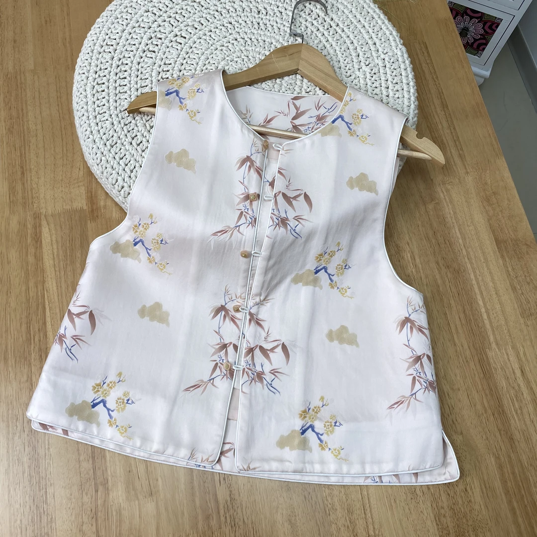 【竹月花语女装定制】温柔风新中式国风薄款高级感百搭马甲无袖坎肩