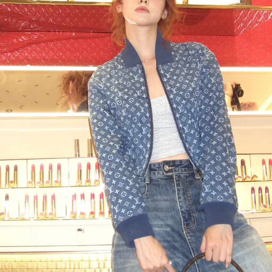 未使用 LouisVuitton/路易威登 25满印牛仔夹克 38码 GM005812