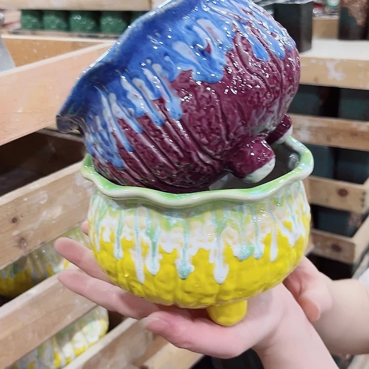 有孔.凑单10元陶瓷花盆发货！