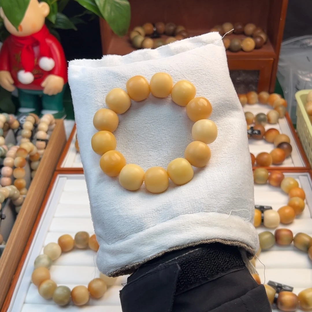 菩提根/象牙果手串干磨卡19黄桃罐头微瑕