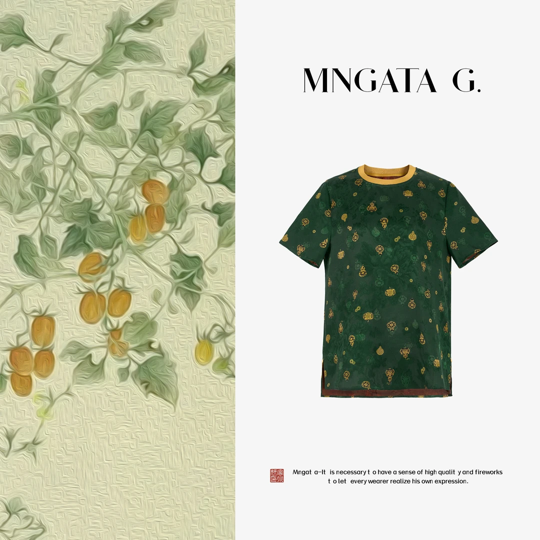 MNGATA G.宫小妍【红云纱·绿葫芦】夏日新中式中国风上衣5062404